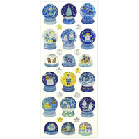 Blue Snow Globe Drop Stickers