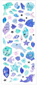 Sea Life Clear Acrylic Drop Stickers