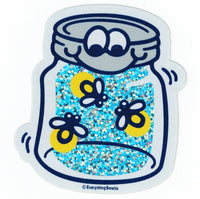 Fireflies Jar Sparkly Vinyl Sticker by EverythingSmells