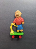 Vintage Brother Bear with Scooter Flocked Toy