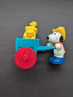 Vintage Snoopy Farmer with Wheel Barrow Figurine