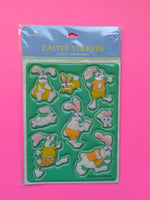 Vintage Hallmark Puffy Easter Bunnies With Googly Eyes Sticker Sheet