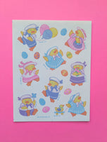 Vintage Hallmark Easter Sailor Ducks Sticker Sheet