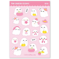 Holo Sparkly Pink Ghosties Sticker Sheet *NEW!