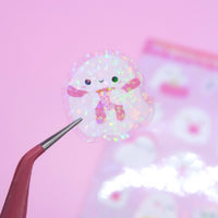 Holo Sparkly Pink Ghosties Sticker Sheet *NEW!