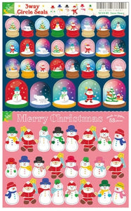 Snow Dome & Snowmen Stickers by Ryu Ryu