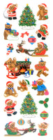 Santa Bear Glitter Stickers