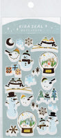 Striped Egret & Snowmen Foil Stamped Stickers