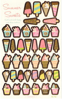 Summer Sweets Gold Foil Stickers by Ryu Ryu *NEW!