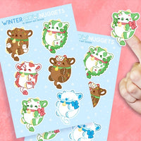 Winter Cow Nuggets Stickers