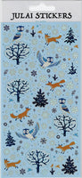 Winter Forest with Silver Foil Stickers by Julai