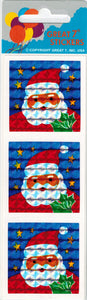 Prismatic Santa Vintage Square Stickers