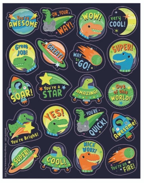 Fuzzy Dinosaurs Vintage Stickers